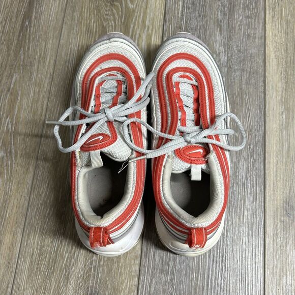 Nike Air Max 97 Womens Size 9 Shoes White Gray Red CI7388-002 Reflective Shoes - Picture 8 of 13